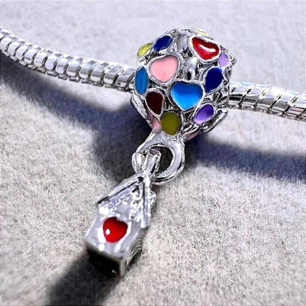 Rainbow Birthday Balloon Dangle Charm fits PANDORA